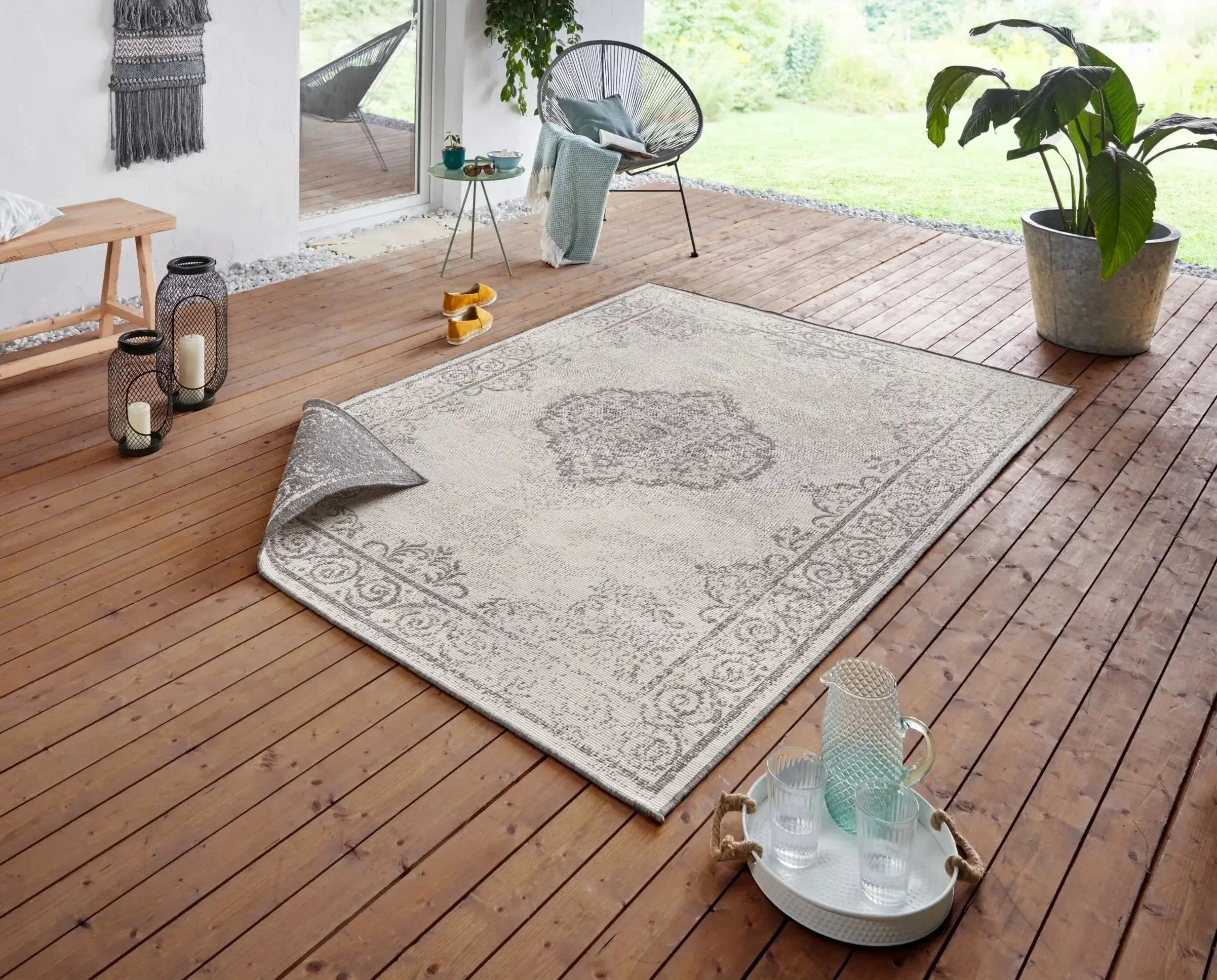 Twin Supreme 103870 Cebu Grey Cream Rug