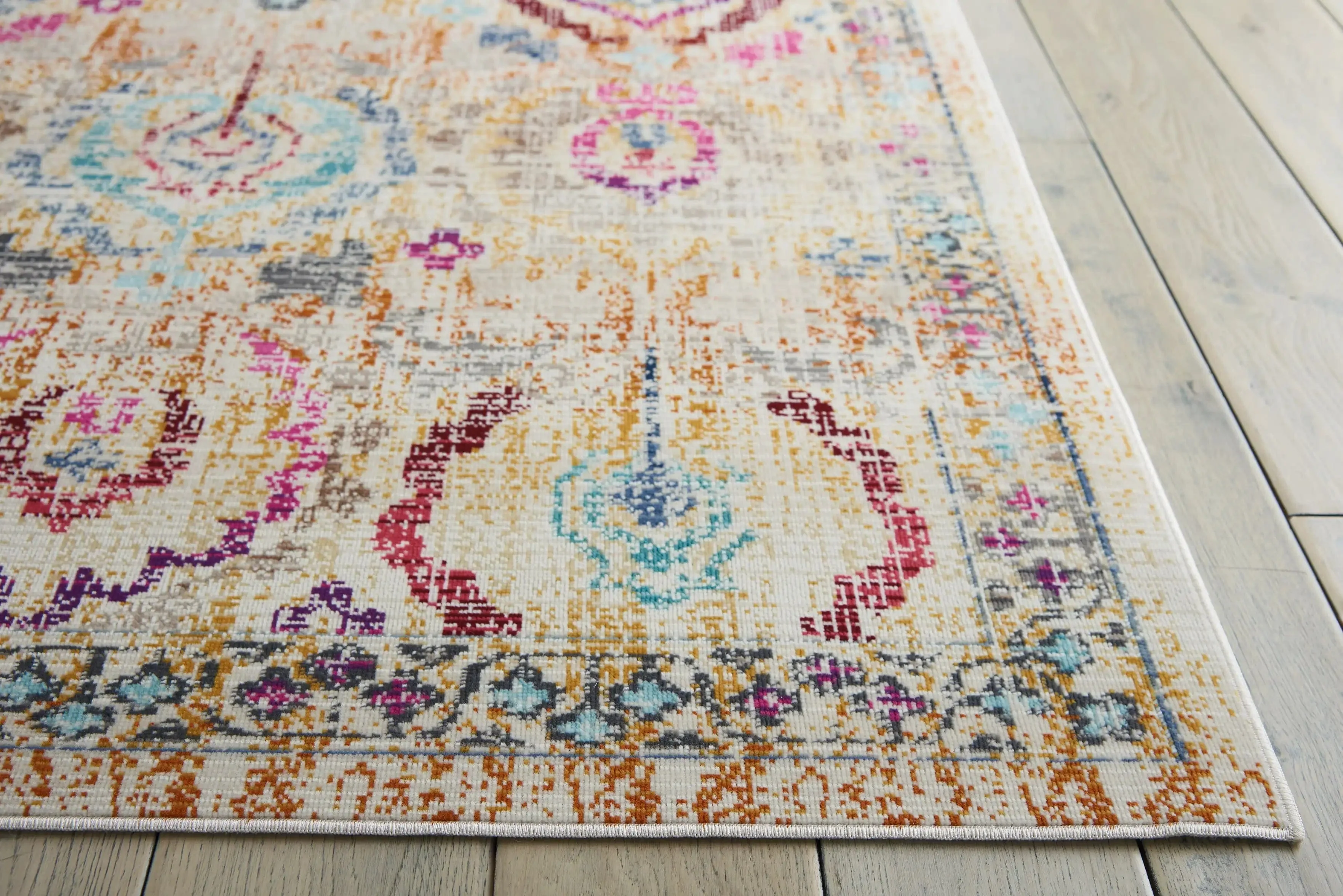 Vintage Kashan VKA04 Ivory Multi - Image 3