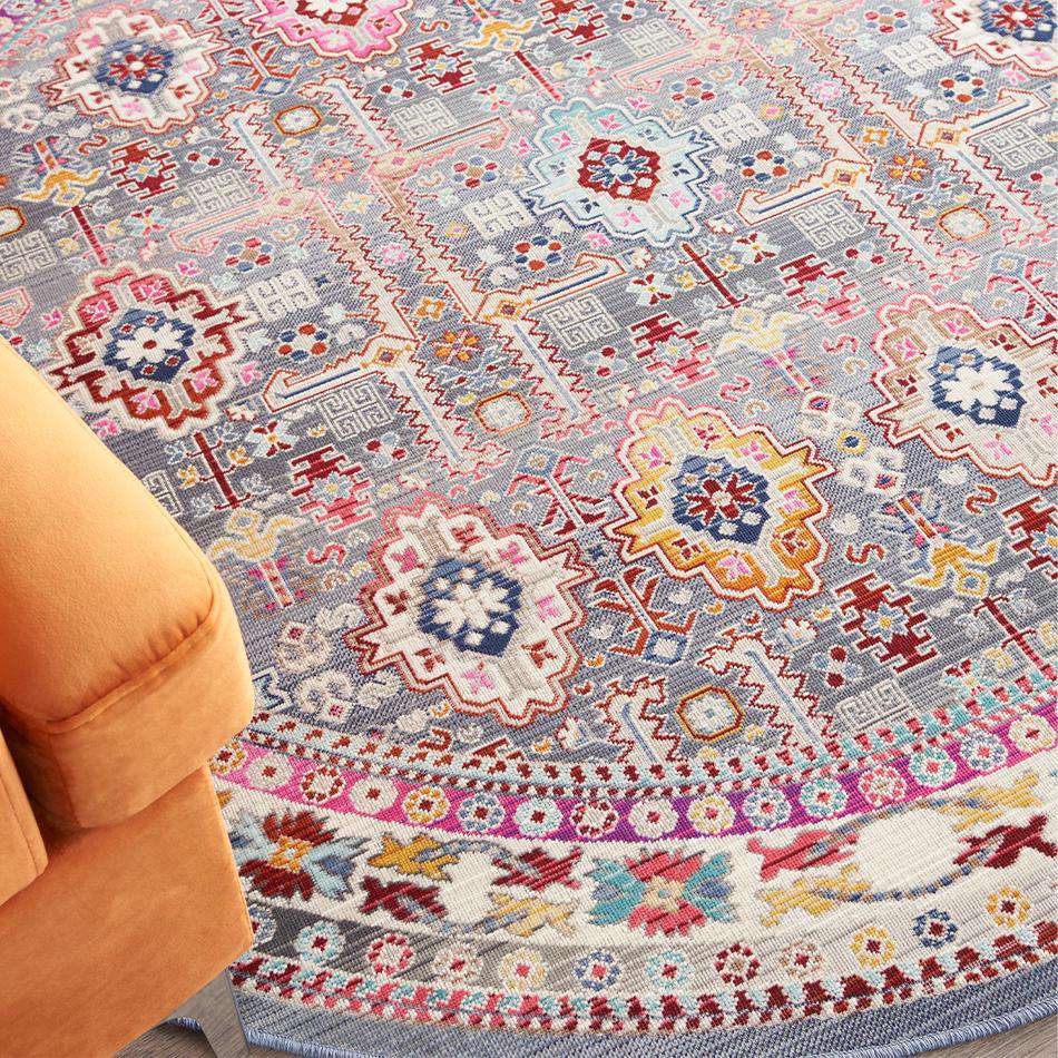Vintage Kashan VKA05 Grey Multi Round