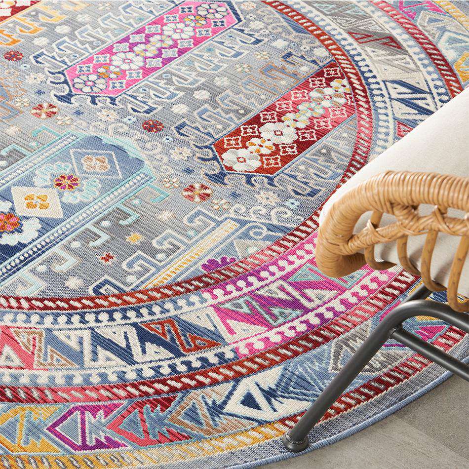Vintage Kashan VKA06 Grey Multi Round