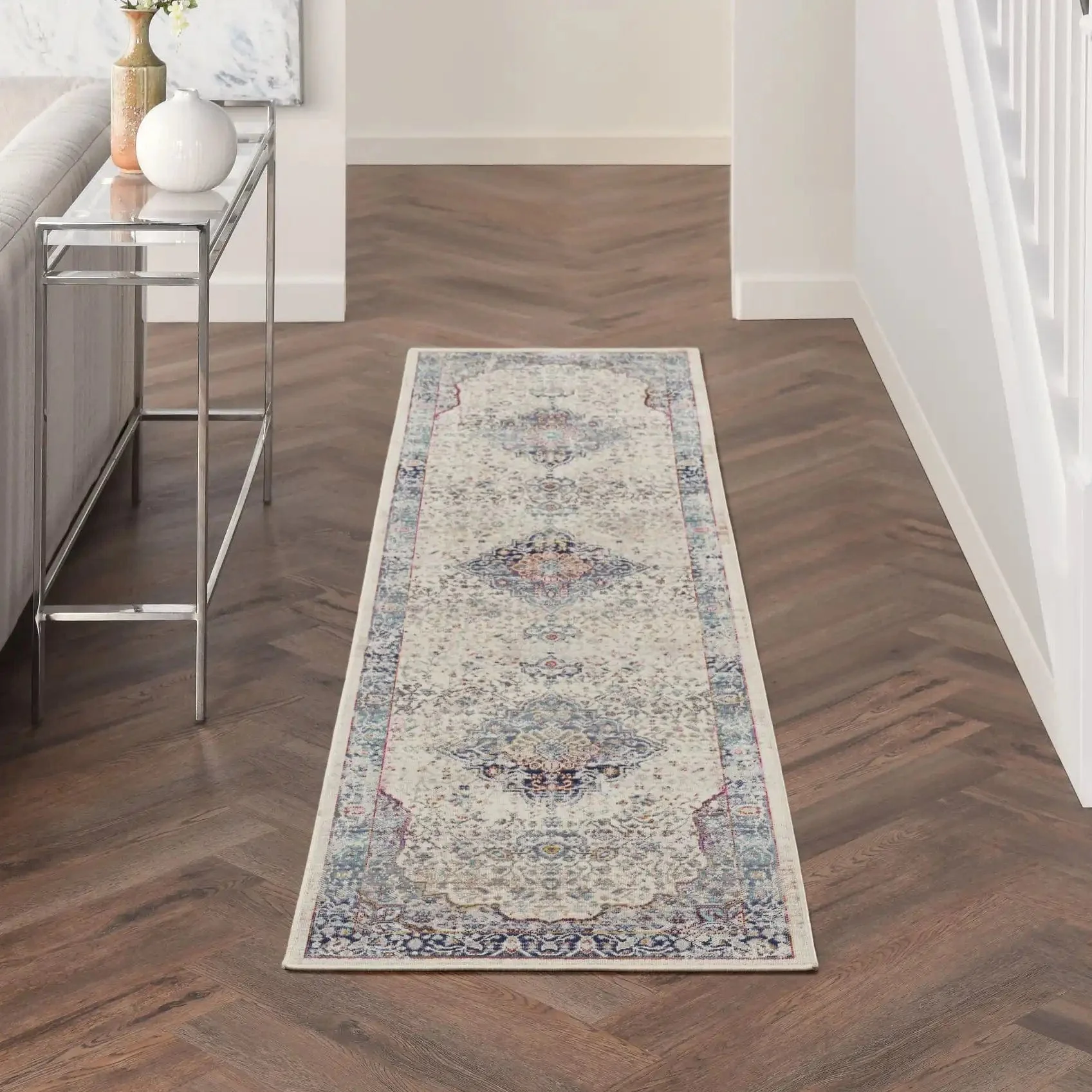 Vintage Kashan VKA07 Ivory Blue - Image 5