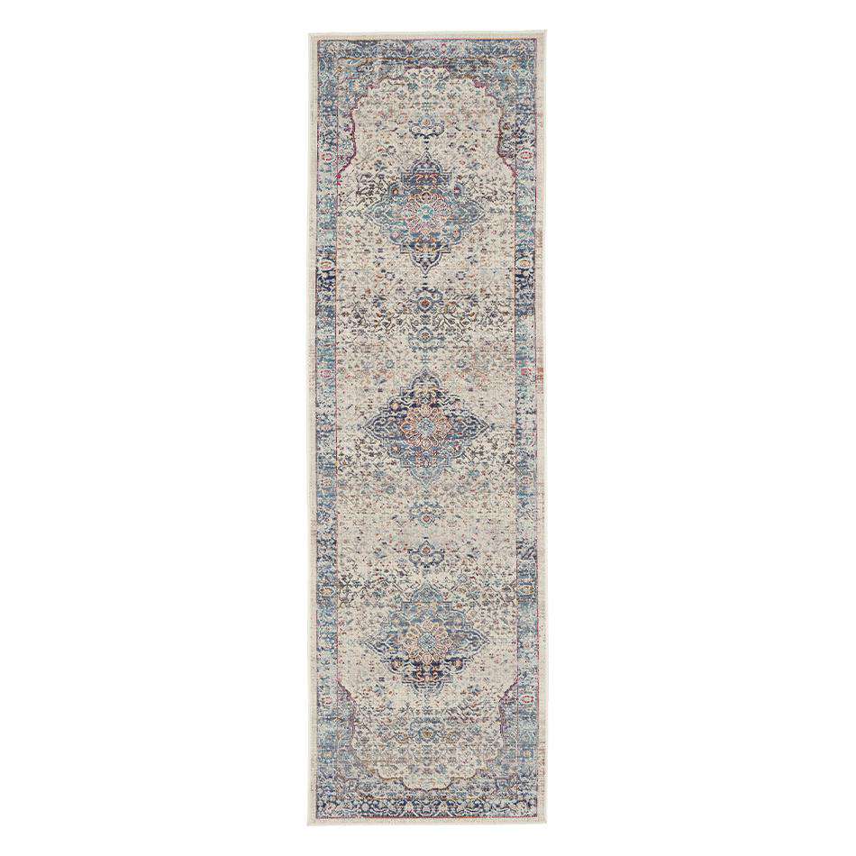Vintage Kashan VKA07 Ivory Blue Runner - Image 2