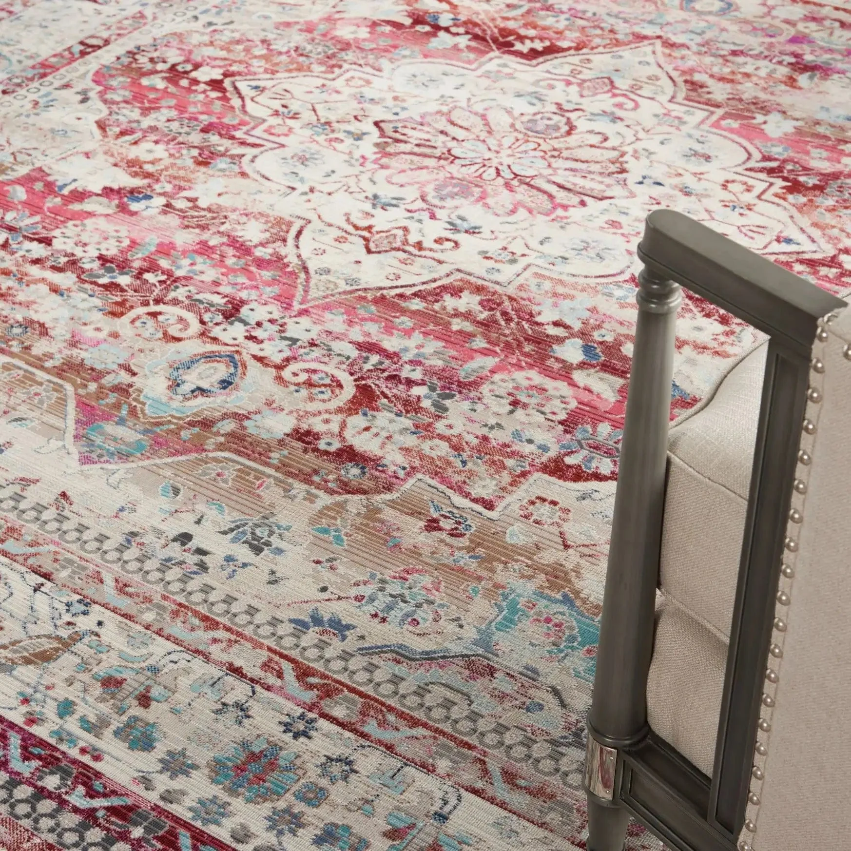 Vintage Kashan VKA07 Red Ivory - Image 2