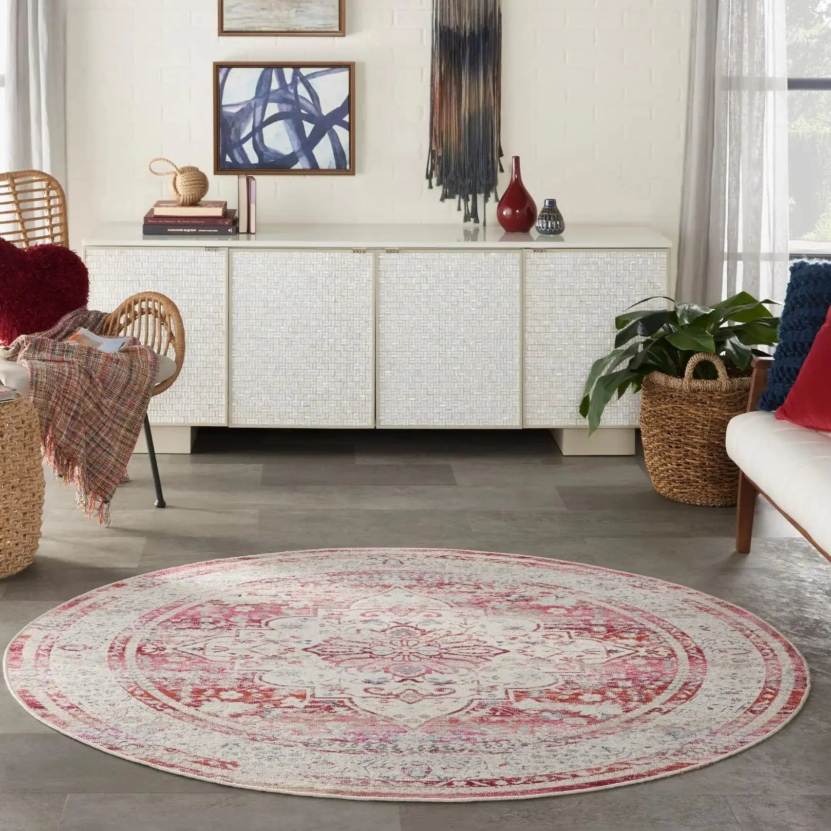 Vintage Kashan VKA07 Red Ivory - Image 3