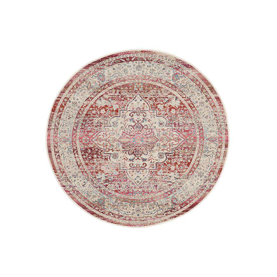 Vintage Kashan VKA07 Red Ivory Round - Image 2